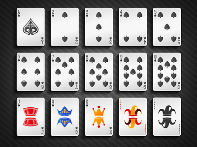 Poker cards spade set