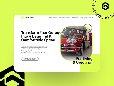 GARAGE UP website design 3d animation basic branding car clean design garage graphic design illustration logo motion graphics storage ui ux vector website