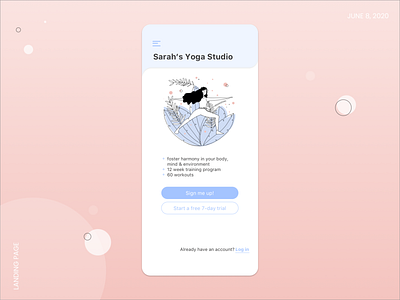 Daily UI - Landing Page app design daily 100 challenge daily ui daily ui challenge dailyui drawing illustration ipad drawing landing page landingpage landingpagedesign meditation nature sign up ui design uidesign uiux ux design uxdesign yoga