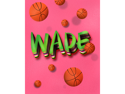 Wade Basketball Typography Artwork