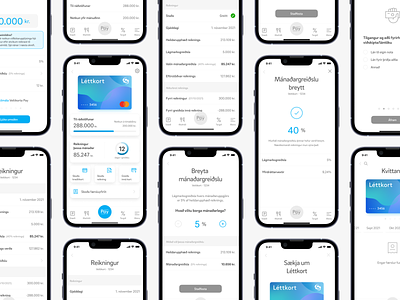 Síminn Pay Léttkort Revolving Credit Card app bill contactless contactless payment credit card mobile mobile card phone receipt revolving credit card secure payment ui design ux design