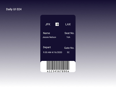 Daily UI 024 boarding pass daily 100 challenge dailyui design figma figmadesign ui