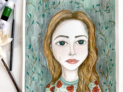 Portrait of Annie Stegg for my "Inspired BY..." series draw everyday portrait art portrait painting watercolor women in illustration women who draw