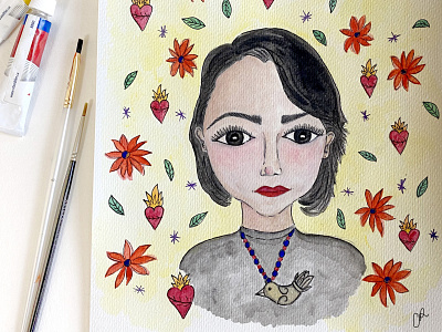 Portrait of Lorena Angulo for my "INSPIRED BY..." series 100dayproject artwork creative draw everyday illustration inspired personalproject portrait art portrait illustration portrait painting portrait project watercolor watercolor portrait women in illustration