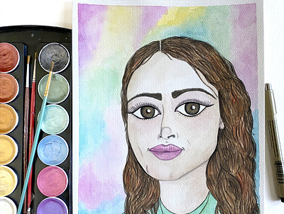 Portrait of EKatarina Popova for my "INSPIRED BY..." series artwork design draw everyday girlart illustration illustration project inspiredbythesewomen personalproject portrait portrait art portrait illustration portraits watercolor women in illustration womenwhoinspire