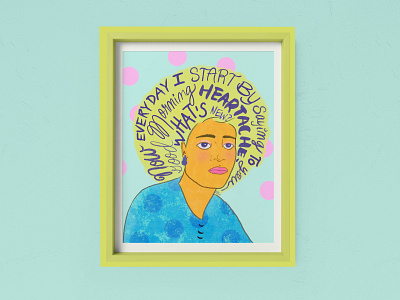 Good Morning artwork billie holiday blues design digital art draw everyday illustration illustration project isolation creation lettering lyrics music art personalproject procreate society6 songs women in illustration