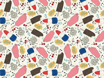 We All Scream for Ice Cream artwork design draw everyday ice cream ice cream art illustration pattern art pattern design personalproject procreate summer women in illustration