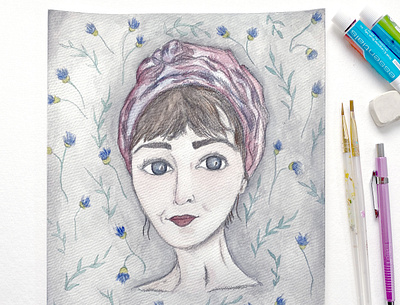 Portrait of Beth Kirby for my "INSPIRED BY...these women" artwork draw everyday illustration personalproject portrait art portrait illustration portraits watercolor watercolor art watercolor painting women in illustration women portraits women who draw women who inspred