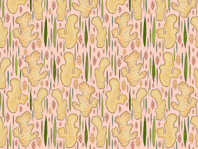 Ginger Pattern artwork digital art draw everyday illustration pattern pattern a day pattern art pattern design pattern designer surface art surface pattern women in illustration