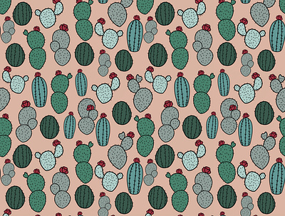 Cactus. Pattern Illustration artwork cactus art cactus design cactus illustration cactus plants digital art draw everyday drawing illustration nature patents pattern pattern art pattern design plant art society6