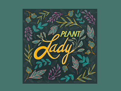 Plant Lady art artwork digital art draw everyday illustraion illustration illustration project lettering personalproject plant lady procreate women in illustration