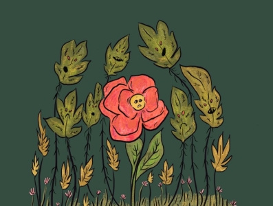 Fright Fall Weeds Illustration