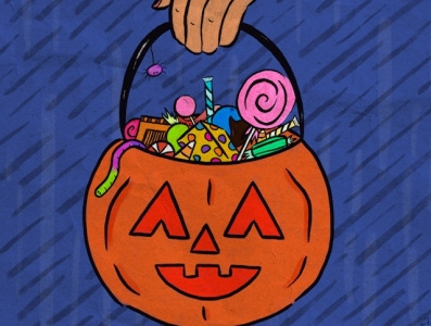 Trick or Treat - Halloween Illustration artwork candy digital art halloween illustration jack o lantern october procreate spooky women in illustration