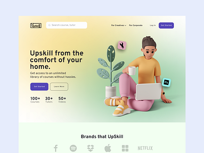 UpSkill - Online Learning App app design ui ux