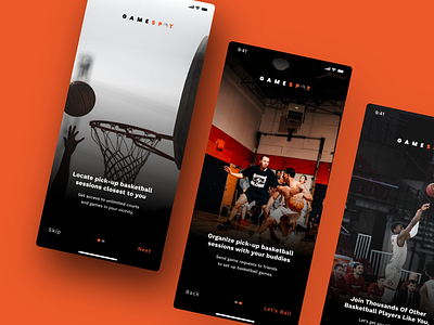 GameSpot - Basketball Pick Up Game Locator App Design app design ui uidesign ux uxdesign