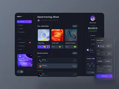 Crypto dashboard art crypto dashboard digital art ethereum finance management nft non fungible token phantom solana ui ux wallet web design web3