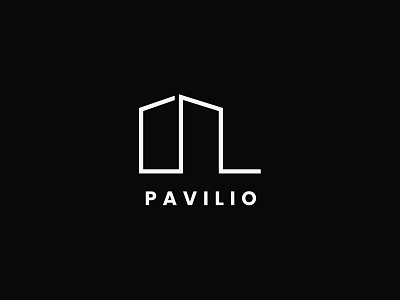 Pavilio abstract architecture branding concept design house identity line logo