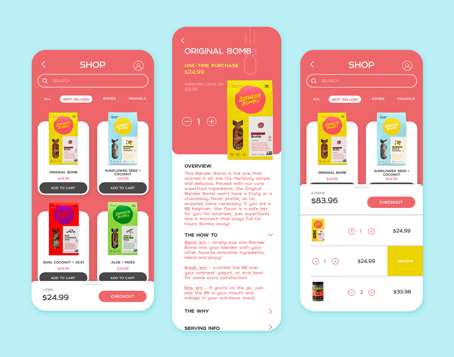 Blender Bomb App Concept by Elizabeth Hughes on Dribbble
