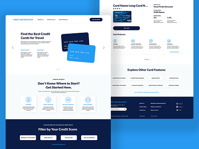 Credit Card Education adobe xd banking fintech website website design