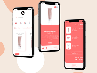 Skin Care Mobile Apps Design mobile app online shop onlinestore shop shopping skincare store store app store design uidesign