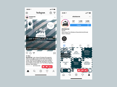 FABRIEK. Events Instagram Design branding design event online socialmedia