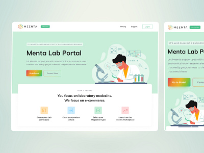 Menta Lab Portal - Landing Page branding design e commerce graphic design landing landing page ui medicine landing responsive design ui uiux ux web design