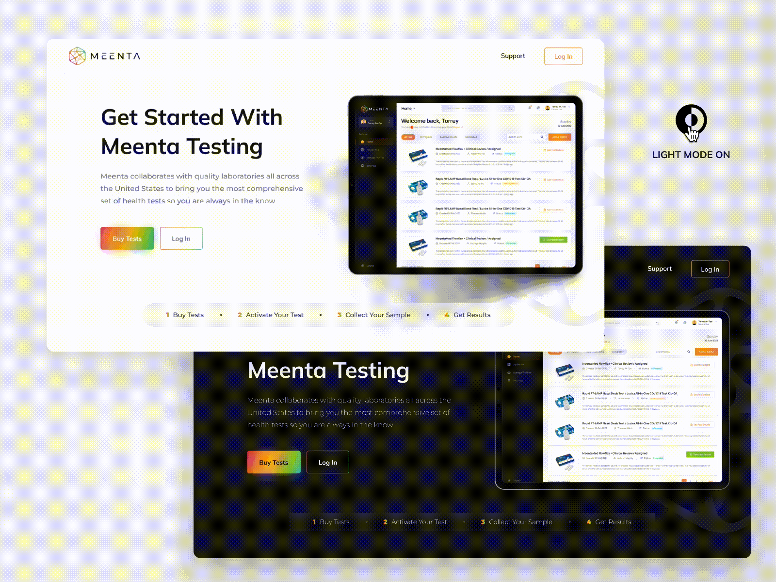 Meenta Testing - Landing page app branding dashboard design laboratory landing page landing medicine ui ux webdesign