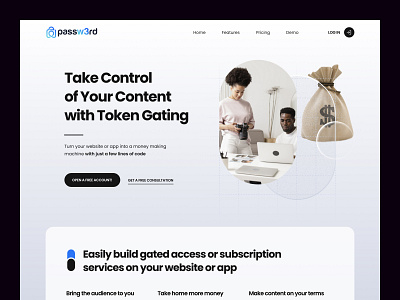 Web site design: landing page UI/UX blockchain branding crypto cryptolanding design e commerce graphic design landing ui ux website