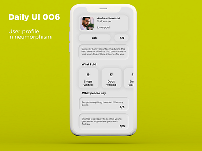 Daily UI 006 User Profile app daily ui 006 dailyui design neomorphism profile ui design user user profile