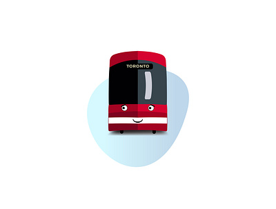 Cartoon streetcar from Toronto design graphicdesign illustrator toronto transportation ui vector