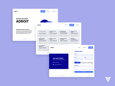 ADROIT Website Design blue branding clean commercial design designer fast graphic design layout logo shot simple website