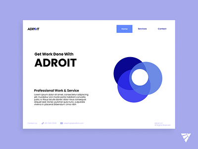 ADROIT Home Page Website Design blue branding designer figma graphic graphic design illustrator logo shot ux vector website websitedesign