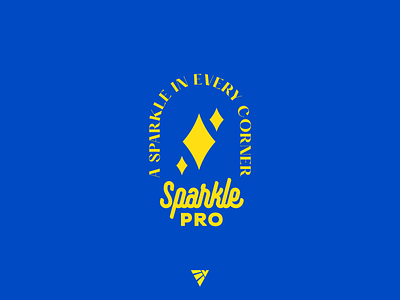 Sparkle Pro Badge badge blue branding business clean cleaning design designer graphic design illustration illustrator inspiration logo professional shot small yellow