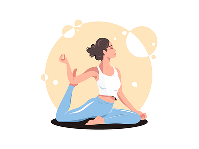 Yoga design icon illustration illustrator minimal vector