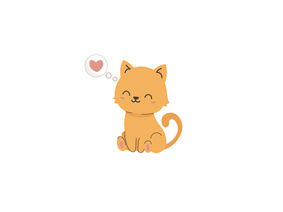 Cat and love design icon illustration illustrator minimal vector
