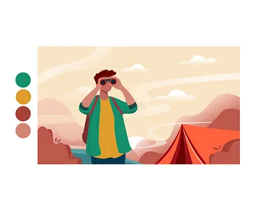 Hike flat illustration illustrator