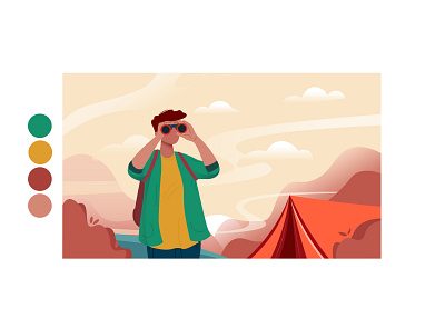 Hike flat illustration illustrator