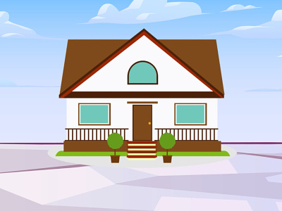 Smooth House Build - 2d animation