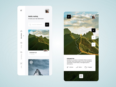 Trekking Application app ar design explore minimal travel trekking unsplored