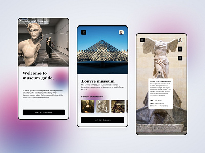 Museum guide with AR Intelligence app ar design museum museumguide product ui