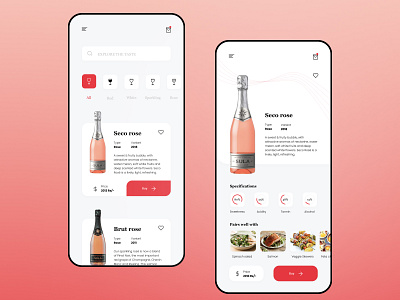 Wine Searcher Application Concept app design drink food minimal ui wine