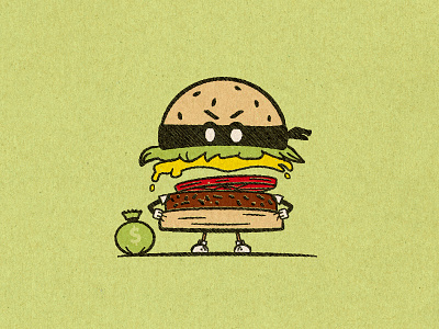 Hamburglar art burger flat illustration illustration art illustrator screenprint vector