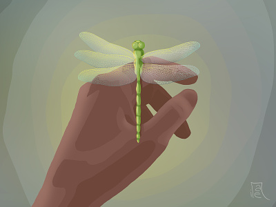 King and the dragonflies digitalart digitalcolor digitalcolour digitalillustration digitalpaint dragonflies dragonfly hand illustration photoshop