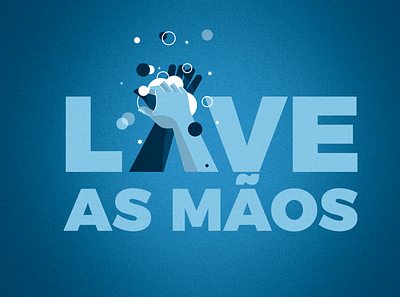 Lave as mãos illustration typography