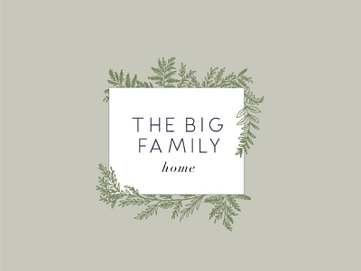 The Big Family Home Logo blog brand design branding illustration leaves logo typograph