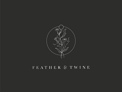 Feather & Twine Logo brand design branding florals illustration logo