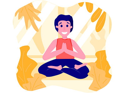 Quarantine Routine Series - Illustration - Yoga character design cuarentena digital art happy healthy illustration illustrator ilustración lifestyle meditation quarantine quedate en casa relax routine stay at home vector art wellness yoga