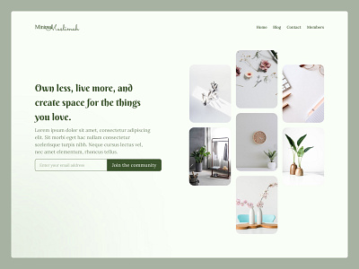 Minimalism green hero page minimalism