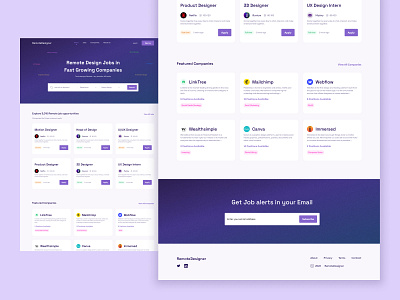 Remote Designer job search landing page uidesign