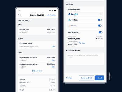Invoicing app ecommerce invoice product design saas